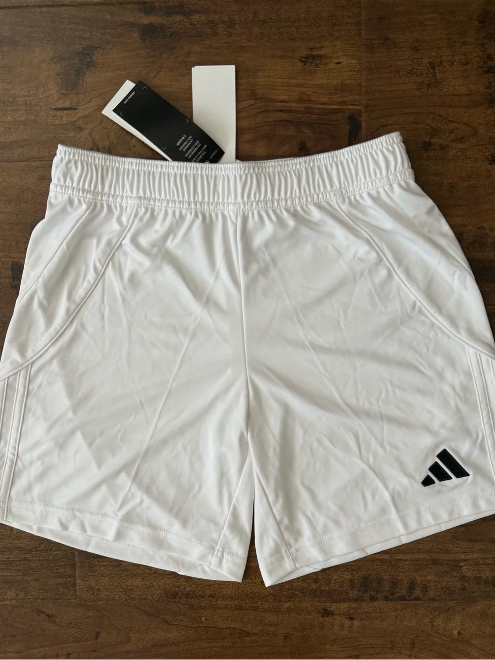 adidas White Men's Athletic Shorts with Black Logo